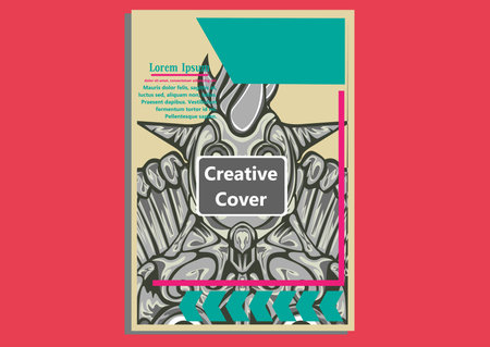 creative display layouts design with Mask as modeling and using pop art coloringのイラスト素材