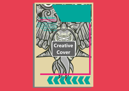 creative display layouts design with Mask as modeling and using pop art coloringのイラスト素材