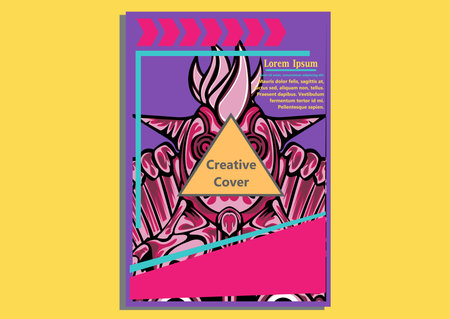 creative display layouts design with Mask as modeling and using pop art coloringのイラスト素材