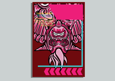 creative display layouts design with Mask as modeling and using pop art coloringのイラスト素材