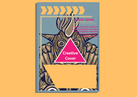 creative display layouts design with Mask as modeling and using pop art coloringのイラスト素材