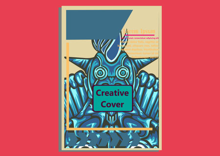creative display layouts design with Mask as modeling and using pop art coloringのイラスト素材