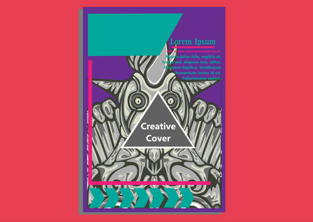 creative display layouts design with Mask as modeling and using pop art coloringのイラスト素材