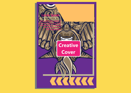 creative display layouts design with Mask as modeling and using pop art coloringのイラスト素材