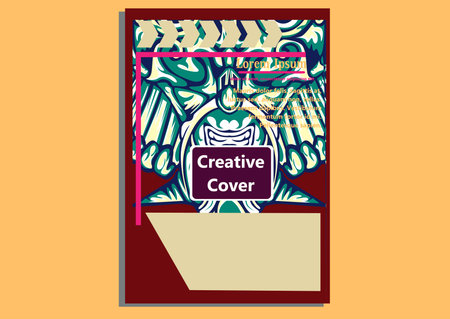 creative display layouts design with Mask as modeling and using pop art coloringのイラスト素材