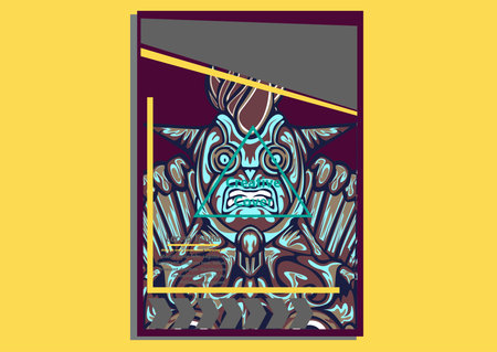 creative display layouts design with Mask as modeling and using pop art coloringのイラスト素材