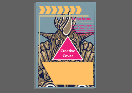 creative display layouts design with Mask as modeling and using pop art coloringのイラスト素材