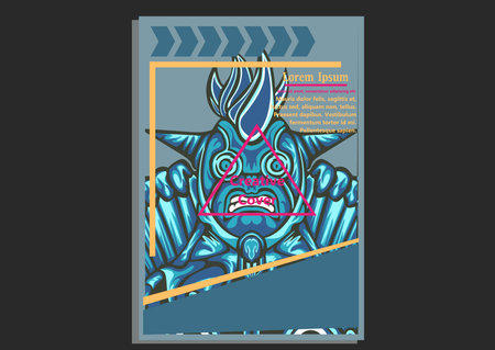 creative display layouts design with Mask as modeling and using pop art coloringのイラスト素材