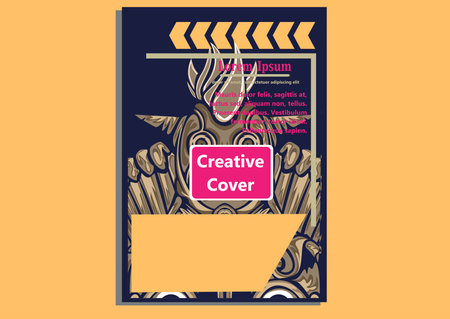 creative display layouts design with Mask as modeling and using pop art coloringのイラスト素材