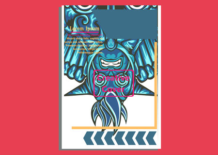 creative display layouts design with Mask as modeling and using pop art coloringのイラスト素材