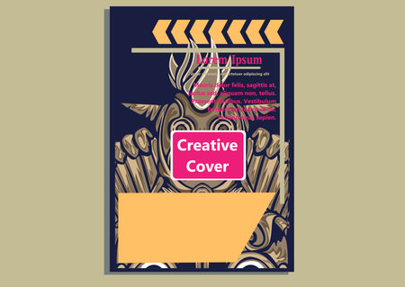 creative display layouts design with Mask as modeling and using pop art coloringのイラスト素材