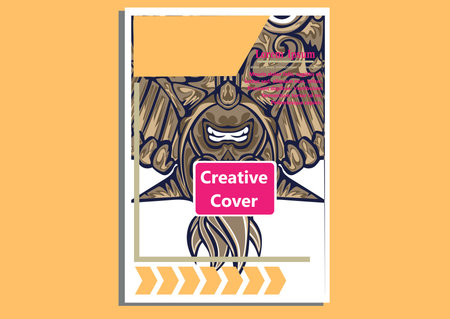 creative display layouts design with Mask as modeling and using pop art coloringのイラスト素材