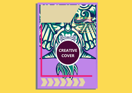 creative display layouts design with Mask as modeling and using pop art coloringのイラスト素材