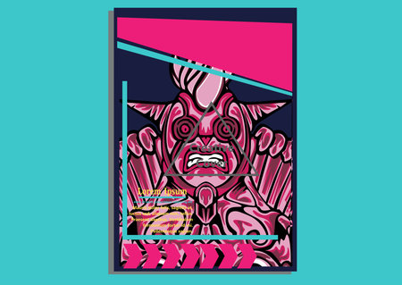 creative display layouts design with Mask as modeling and using pop art coloringのイラスト素材