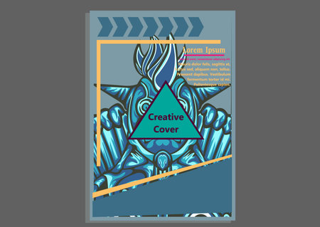 creative display layouts design with Mask as modeling and using pop art coloringのイラスト素材