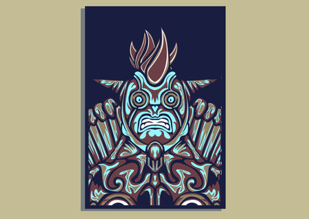 creative display layouts design with Mask as modeling and using pop art coloringのイラスト素材