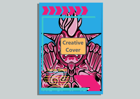 creative display layouts design with Mask as modeling and using pop art coloringのイラスト素材