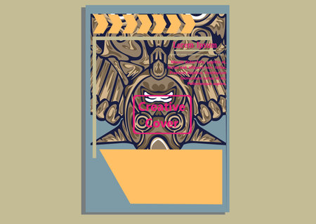 creative display layouts design with Mask as modeling and using pop art coloringのイラスト素材
