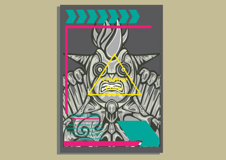 creative display layouts design with Mask as modeling and using pop art coloringのイラスト素材