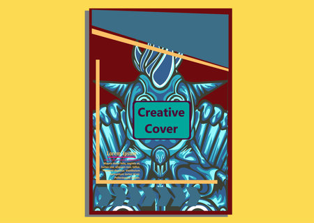creative display layouts design with Mask as modeling and using pop art coloringのイラスト素材