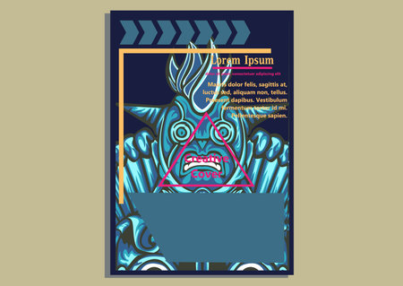 creative display layouts design with Mask as modeling and using pop art coloringのイラスト素材