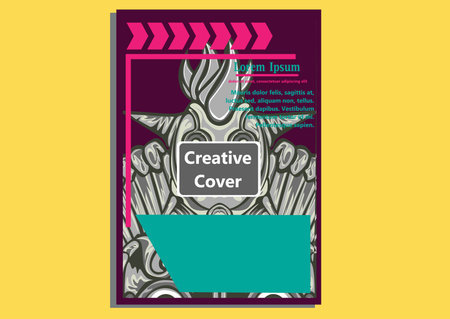 creative display layouts design with Mask as modeling and using pop art coloringのイラスト素材