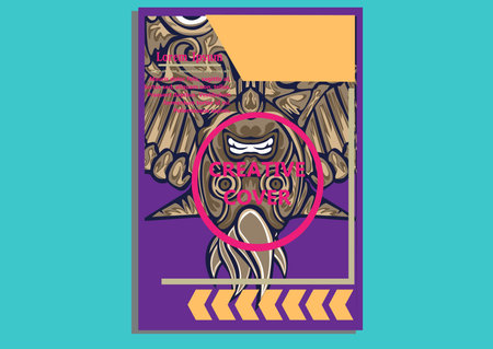 creative display layouts design with Mask as modeling and using pop art coloringのイラスト素材