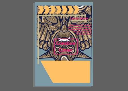 creative display layouts design with Mask as modeling and using pop art coloringのイラスト素材