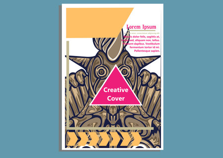 creative display layouts design with Mask as modeling and using pop art coloringのイラスト素材