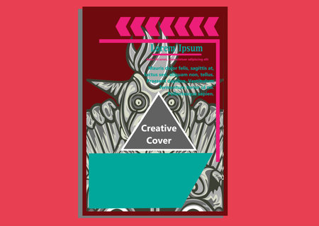 creative display layouts design with Mask as modeling and using pop art coloringのイラスト素材