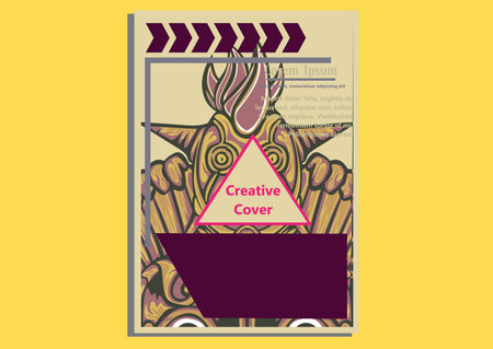 creative display layouts design with Mask as modeling and using pop art coloringのイラスト素材
