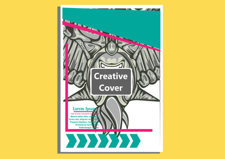 creative display layouts design with Mask as modeling and using pop art coloringのイラスト素材