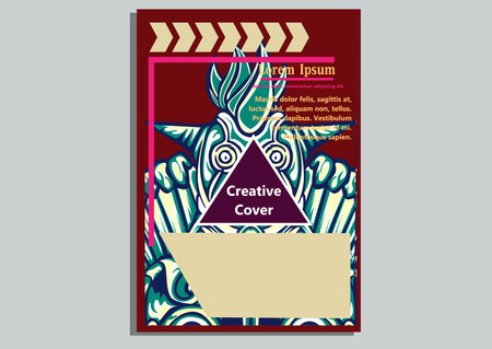 creative display layouts design with Mask as modeling and using pop art coloringのイラスト素材