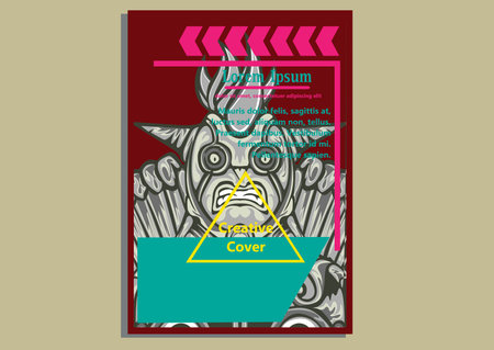 creative display layouts design with Mask as modeling and using pop art coloringのイラスト素材