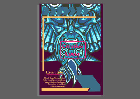 creative display layouts design with Mask as modeling and using pop art coloringのイラスト素材