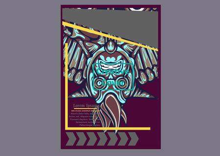 creative display layouts design with Mask as modeling and using pop art coloringのイラスト素材