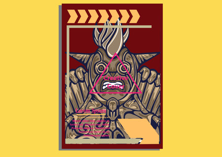 creative display layouts design with Mask as modeling and using pop art coloringのイラスト素材