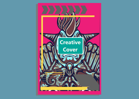 creative display layouts design with Mask as modeling and using pop art coloringのイラスト素材