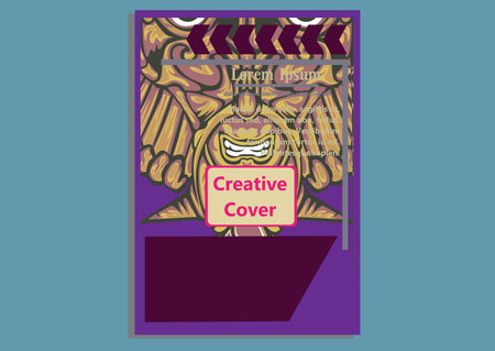 creative display layouts design with Mask as modeling and using pop art coloringのイラスト素材