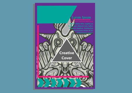 creative display layouts design with Mask as modeling and using pop art coloringのイラスト素材