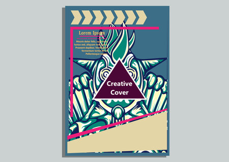 creative display layouts design with Mask as modeling and using pop art coloringのイラスト素材