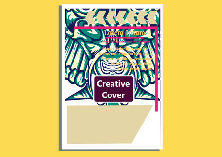 creative display layouts design with Mask as modeling and using pop art coloringのイラスト素材