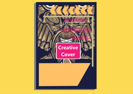 creative display layouts design with Mask as modeling and using pop art coloringのイラスト素材