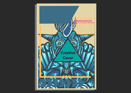 creative display layouts design with Mask as modeling and using pop art coloringのイラスト素材