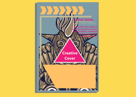 creative display layouts design with Mask as modeling and using pop art coloringのイラスト素材