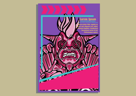 creative display layouts design with Mask as modeling and using pop art coloringのイラスト素材