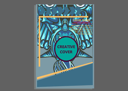 creative display layouts design with Mask as modeling and using pop art coloringのイラスト素材
