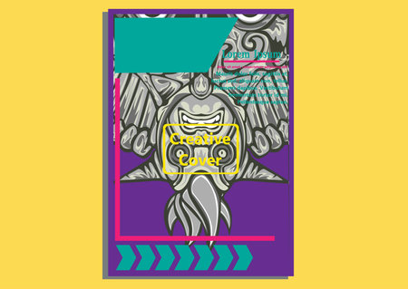 creative display layouts design with Mask as modeling and using pop art coloringのイラスト素材