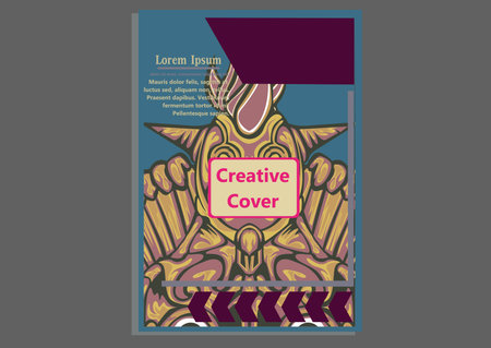 creative display layouts design with Mask as modeling and using pop art coloringのイラスト素材