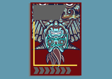 creative display layouts design with Mask as modeling and using pop art coloringのイラスト素材